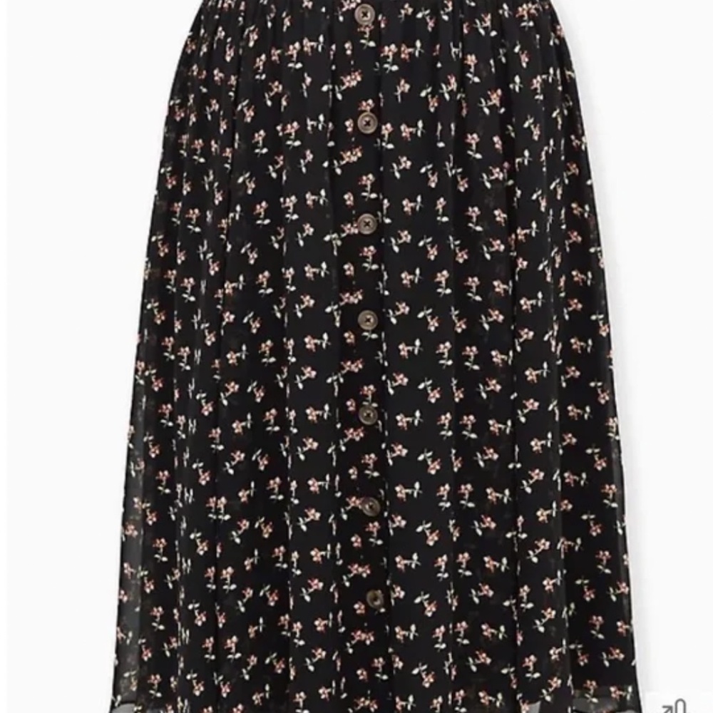 Torrid size 5 floral chiffon midi skirt